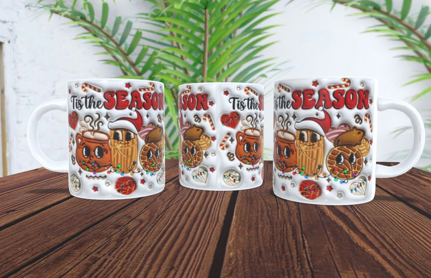 15 oz Mug\ Churro and pan Dulce \ Mexican Christmas Mug \ Mexican Edition.