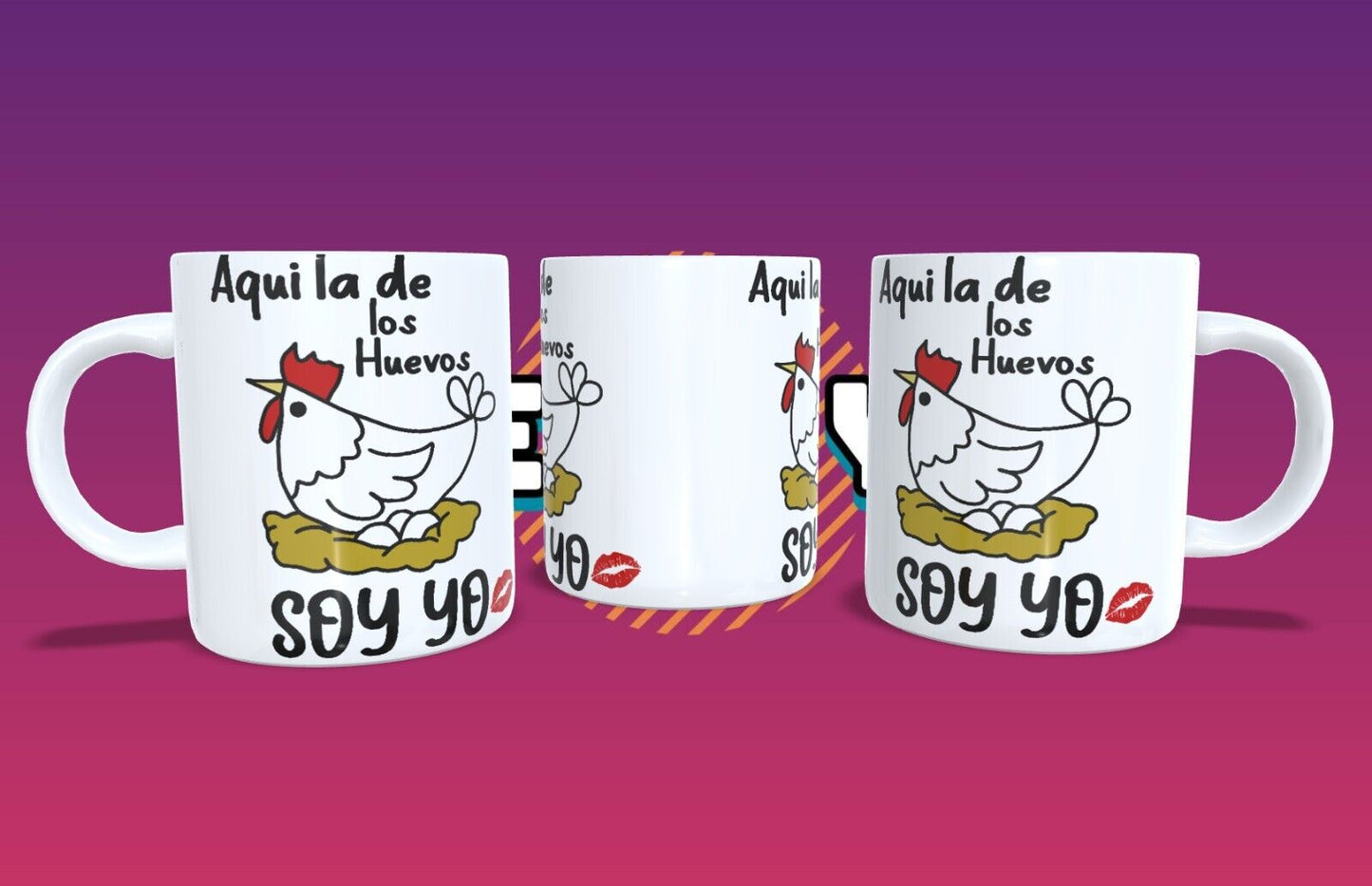15oz Mug /Aqui la de los Huevos Soy Yo /Spanish Funny Mug.