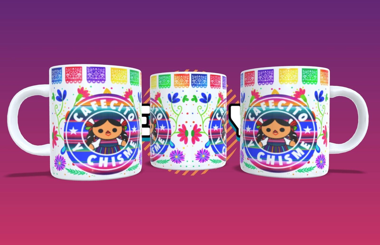 15oz Mug / Mexican Doll Cafecito And Chisme/ Spanish Funny Mug