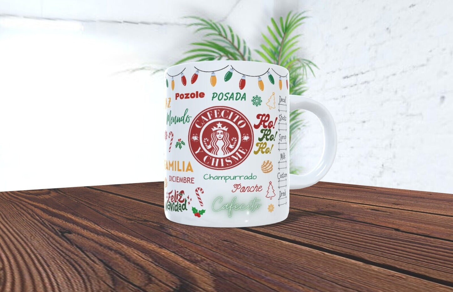 15 oz Mug\ Cafecito And Chisme \Christmas\ Starbucks edition